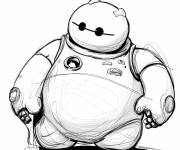 Coloriage Baymax abstrait de cartoon