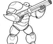 Coloriage Baymax arm&eacute; et pret &agrave; d&eacute;fendre