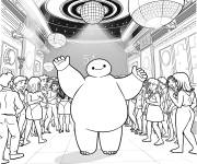 Coloriage Baymax au disco