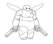 Coloriage Baymax avec deux pistolets