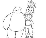Coloriage Baymax avec les petits gar&ccedil;ons