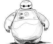 Coloriage Baymax dessin&eacute; au crayon