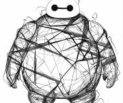 Coloriage Baymax en abstrait