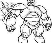 Coloriage Baymax en feu