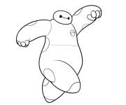Coloriage Baymax en marchant