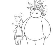 Coloriage Baymax en mode funky