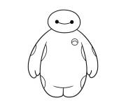 Coloriage et dessins gratuit Baymax en noir et blanc à imprimer