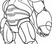 Coloriage Baymax en super armure de Disney