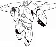 Coloriage Baymax en super armure pret pour le combat