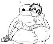 Coloriage Baymax et Hiro r&eacute;aliste