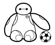 Coloriage Baymax et le ballon de foot