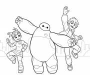 Coloriage Baymax et son ami Hiro