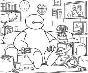 Coloriage Baymax et son ami robot