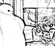 Coloriage Baymax et son cr&eacute;ateur Hiro