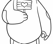 Coloriage Baymax faisant le signe de la paix