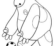 Coloriage et dessins gratuit Baymax joue au ballon à imprimer