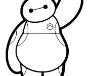 Coloriage et dessins gratuit Baymax levant la main à imprimer