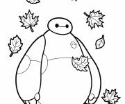 Coloriage Baymax pendant l'automne