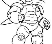 Coloriage Baymax pret pour le combat