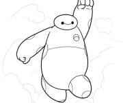 Coloriage Baymax se balade