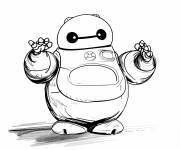 Coloriage Baymax simple pour enfants