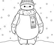 Coloriage Baymax sous la neige