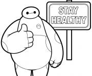 Coloriage Baymax te souhaite une bonne sant&eacute;
