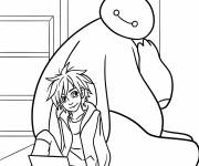 Coloriage Hiro et Baymax &agrave; la maison