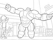 Coloriage Hiro et Baymax dans le laboratoire