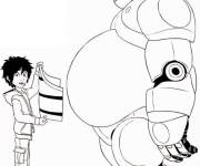 Coloriage Hiro et Baymax drole