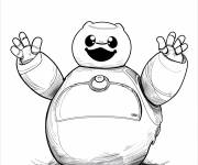 Coloriage Joie sur le visage de Baymax