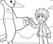 Coloriage L'amiti&eacute; de Baymax et Hiro
