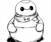 Coloriage Petit Baymax sociable