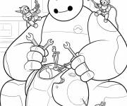 Coloriage Robot Baymax et les petits robots
