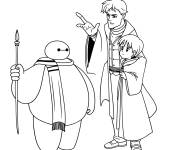Coloriage Sage Baymax avec ses amis