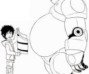 Coloriage Sc&egrave;ne de Hiro et Baymax dans Big Hero 6 de Disney