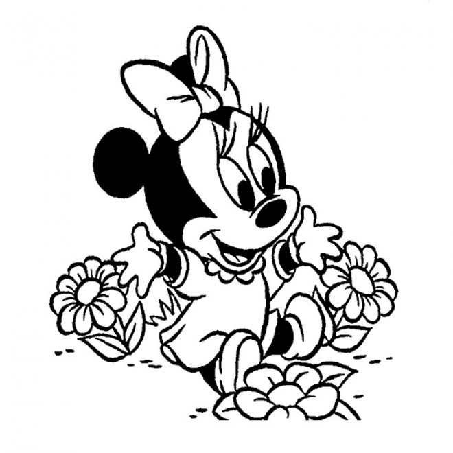 Coloriage Bébé Minnie Dessin Gratuit à Imprimer