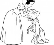 Coloriage Blanche embrasse t&ecirc;te de Simplet