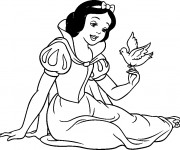 Coloriage Blanche Neige chante