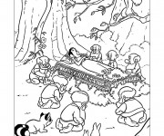 Coloriage Blanche Neige dans le cercueil