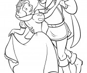 Coloriage Blanche neige danse avec son prince
