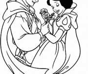 Coloriage Blanche Neige et son fameux prince