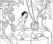 Coloriage Blanche remplit l'eau