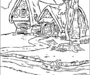 Coloriage La maison des 7 nains