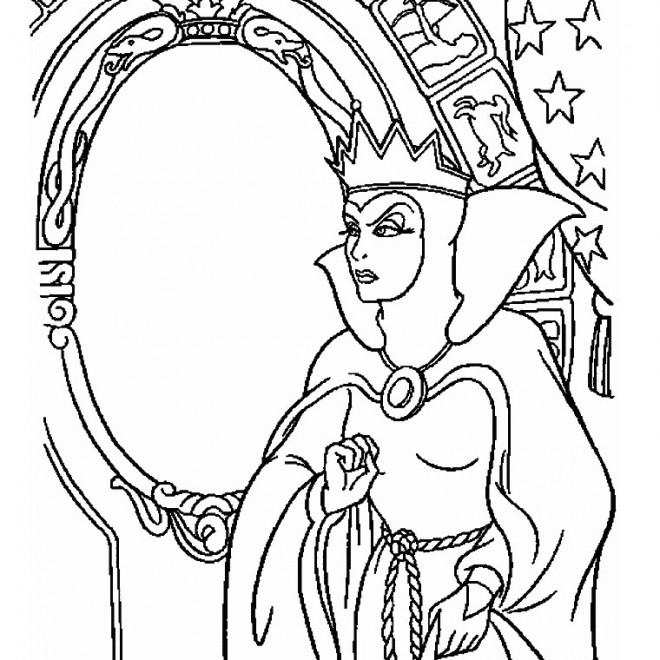 coloriage mechante reine blanche neige