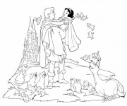 Coloriage et dessins gratuit Le prince et la princesse blanche neige à imprimer