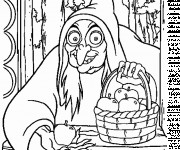 Coloriage Les pommes empoisonnées de la sorcière