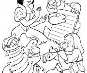 Coloriage Musique de blanche neige et les nains
