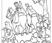 Coloriage Princesse Blanche neige avec son charmant prince