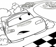 Coloriage Car 3 Flash McQueen en pleine course